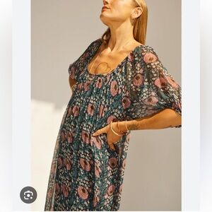 Natalie Martin Silk Vivi Dress in Vintage Flowers - Sand